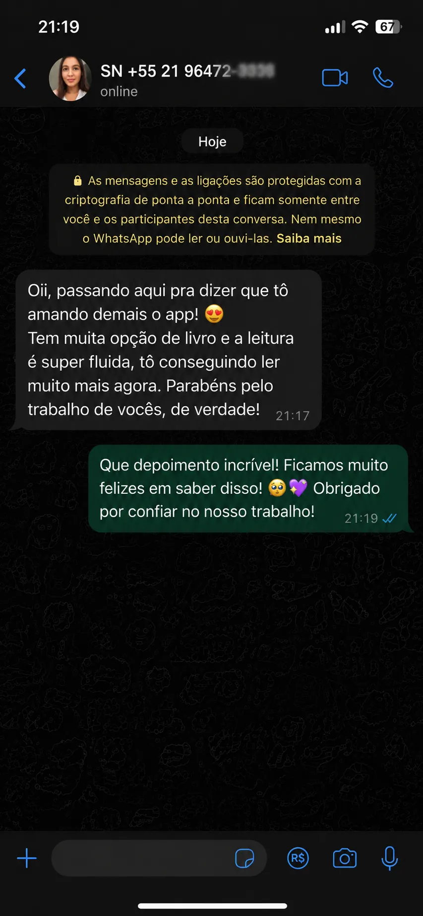 Depoimento de Leitora do Clube