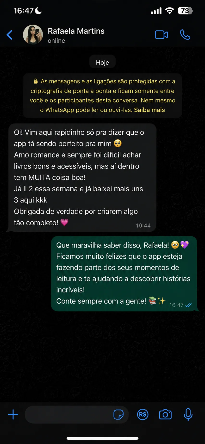 Depoimento de Rafaela Martins