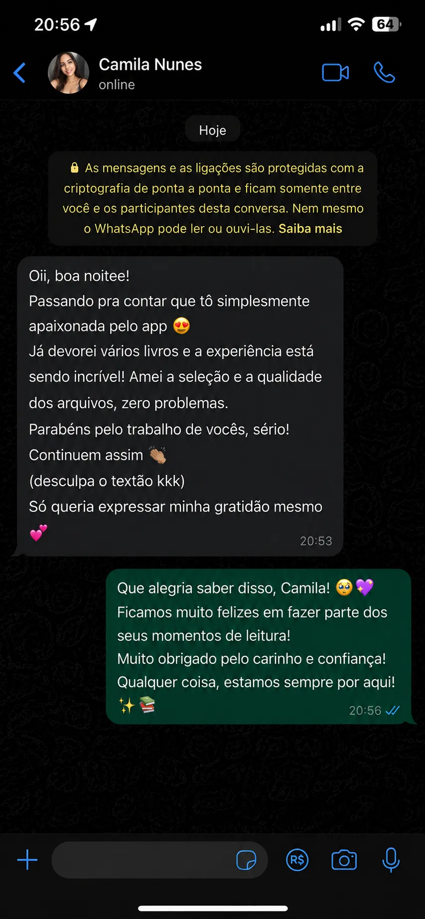 Depoimento de Camila Nunes